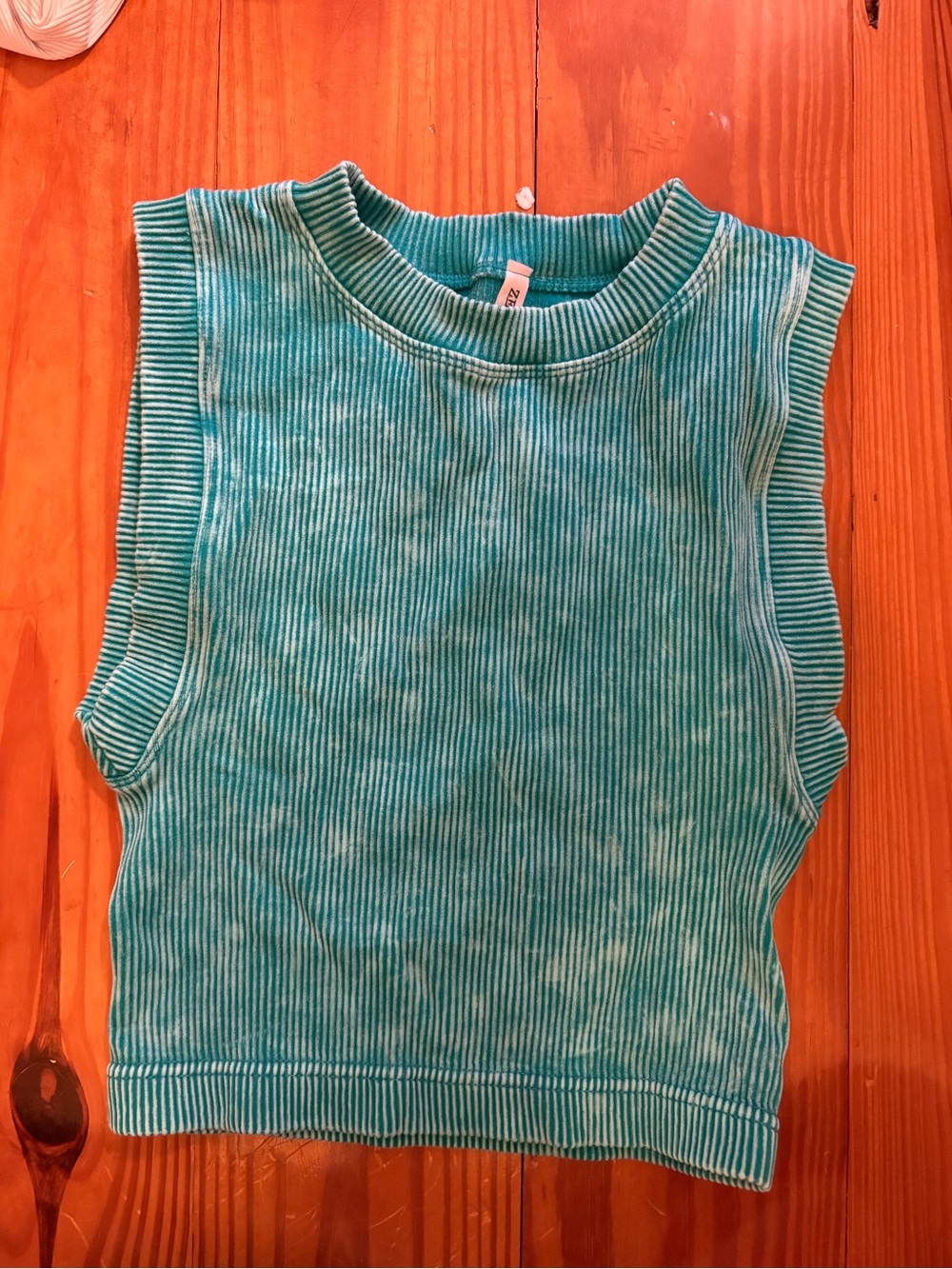 Zenana Outfitters Teal Ribbed Girls Tank